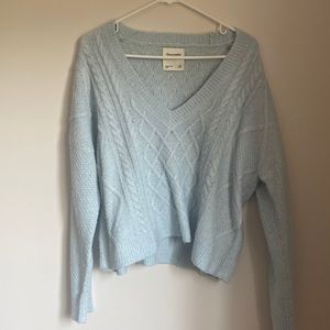 Powder blue V neck sweater